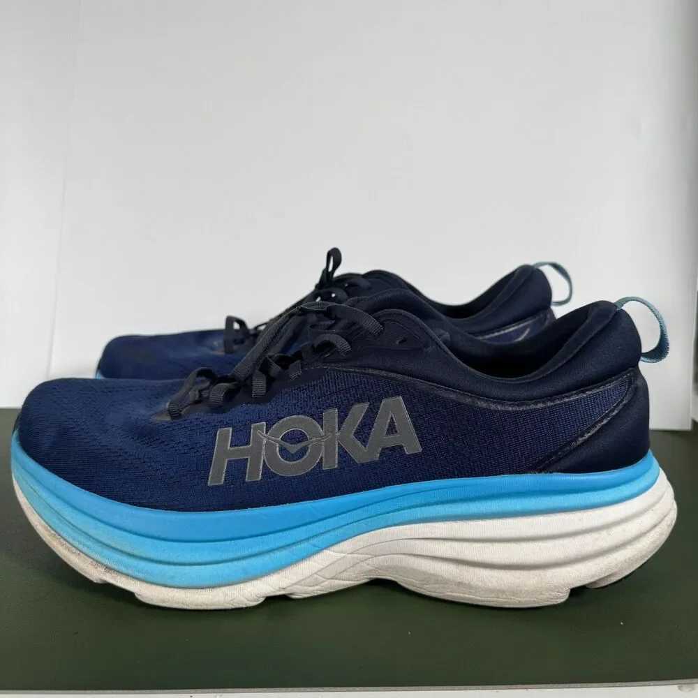 Hoka One One Bondi 8 Blue Running Shoes 1123202 Men's Size 13D (no insoles)